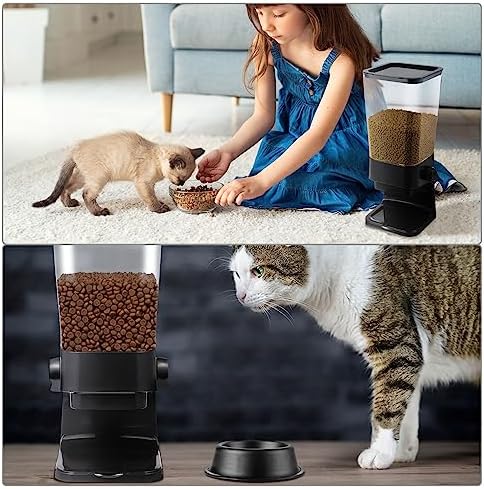 Hoolerry 3 Pack Cereal Dispenser Countertop 5500ml Large Cereal Containers Storage Dispenser Dry Food Dispenser Storage Rice Candy Dispenser Machine for Oatmeal Pet Food Home Office Pantry Bar (Black)