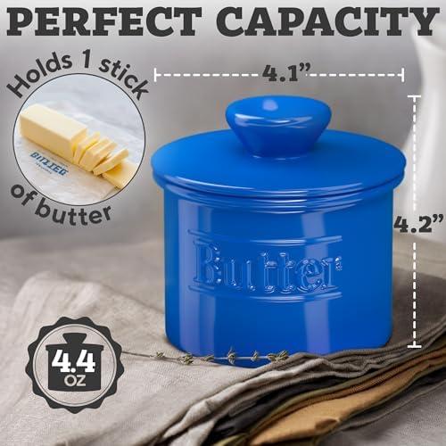 Butter Crock with Lid, French Butter Dish and Ceramic Butter Keeper