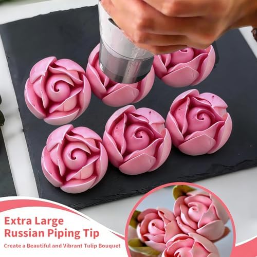 12Pcs Extra Large Russian Piping Tips Set, 304 Stainless Steel Icing