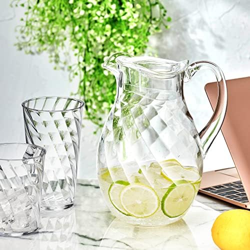 Abby - Bubbly Whirly - Plastic Pitcher (64 oz, 2 Quart), Clear Water