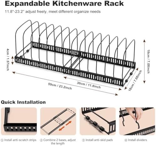 Housolution Cutting Board and Baking Tray Organizer, Black