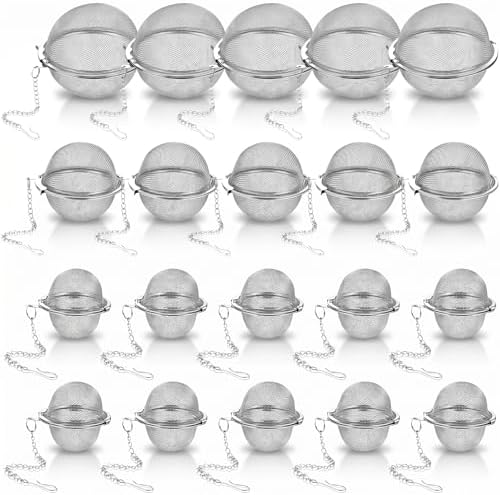 20 Pack Stainless Steel Mesh Tea Ball, Assorted Sizes