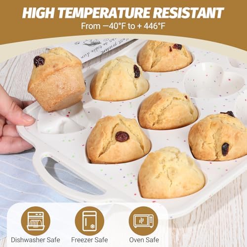 2 PCS Silicone Heart Shaped Cake Pans, Reusable Non-stick Baking Mini
