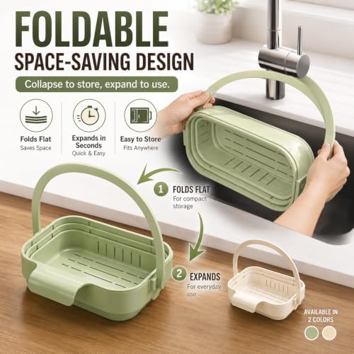 2Pack Multifunctional Hanging Sink Drain Basket for Kitchen, 2-in-1