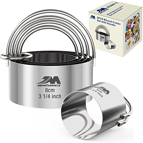 5 Pieces Stainless Steel Circle Biscuit Cutter