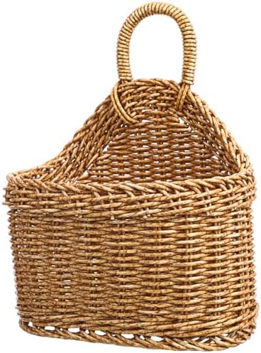 Plastic Woven Kitchen Rustic Wicker Small Wall Hanging Basket