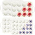 4 Pieces Silicone Muffin Pans for Baking, 12 Cups Regular and 24 Cups