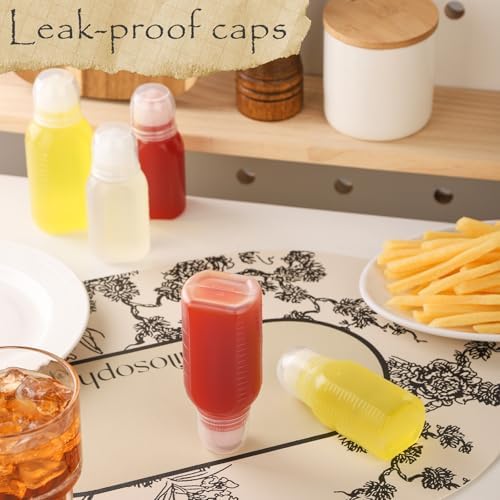 6pcs 2oz Salad Dressing Container to Go, Leak Proof Travel Size Salad