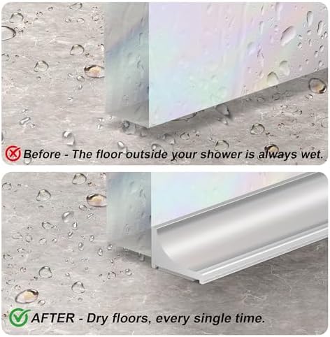 39Inch Shower Threshold Water Dam, Self-Adhesive Silicone Shower