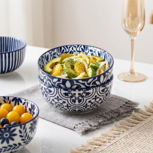 Soup Bowls, 28 Ounce Ceramic Cereal Bowls Set of 6