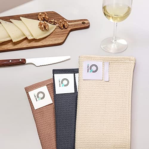 QUILTINA Dish Towels Set, 100% Cotton Waffle Weave Kitchen Towels