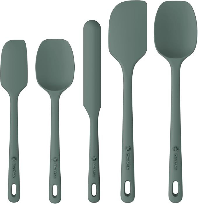 ChefAide 5 Pieces Silicone Spatula Set, Food Grade Rubber Spatula, Upgrade by ChefAide