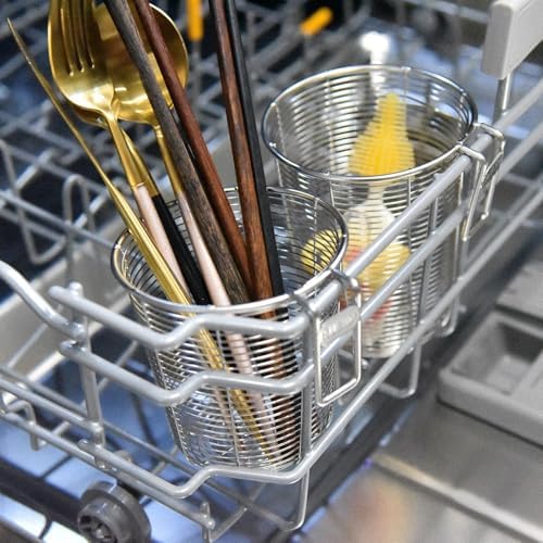 Donxote 2-Piece Stainless Steel Dishwasher Cutlery Basket Set, Utensil