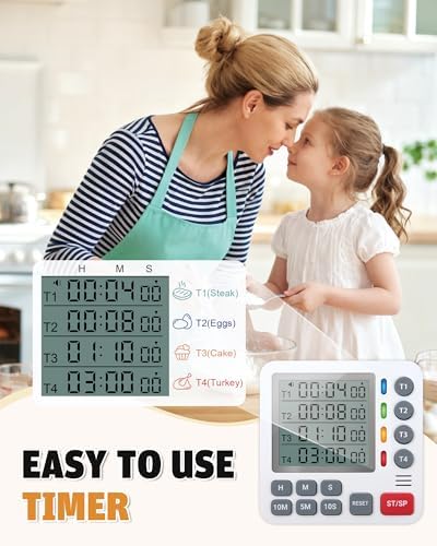 TPNEG 4-Channel Digital Kitchen Timer with Alarm