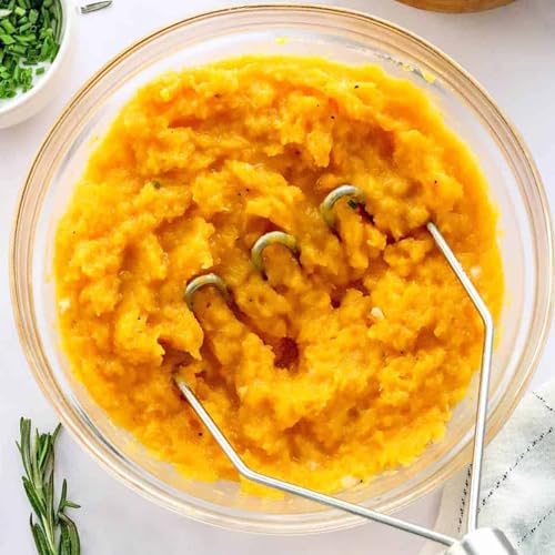 HIC Kitchen Extra-Long Potato Masher, Single-Piece Heavyweight Steel