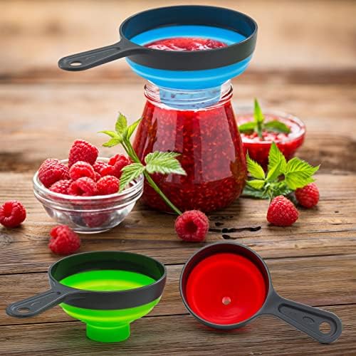Kalave Canning Funnel with Strainer, Food Grade Silicone Collapsible