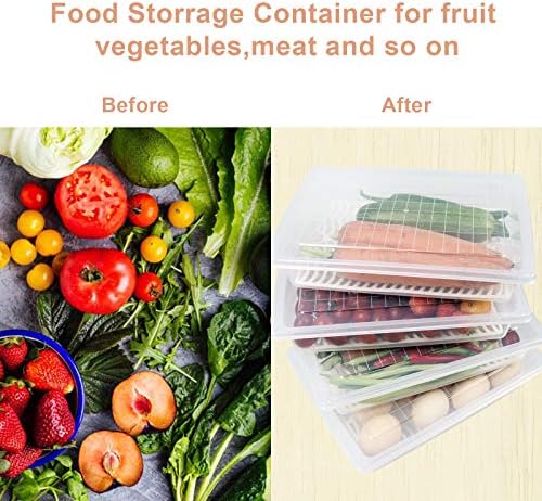 4PCS Food Storage Container, Plastic Food Containers Large