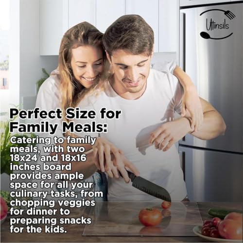 Acrylic Cutting Boards with Counter Lip, Clear, 2 PCS