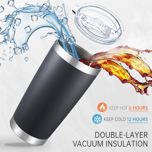 20 oz Tumblers Bulk Stainless Steel Tumbler with Lid, 6 Pack