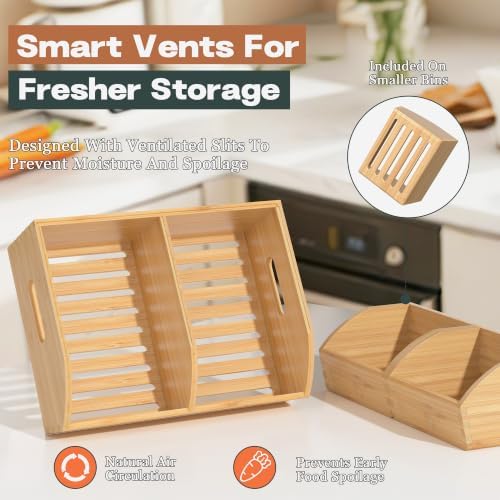 Potato and Onion Storage Bin, Stackable Pantry Organizers for Kitchen