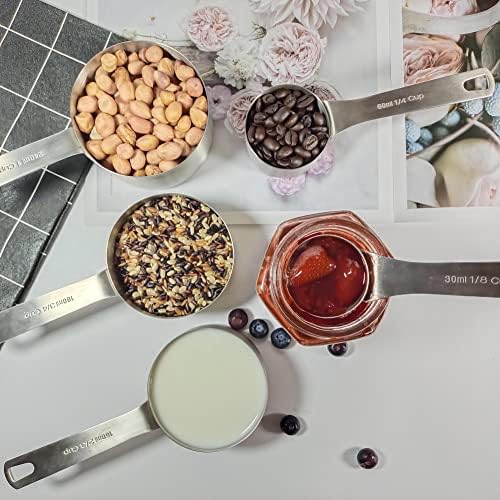 Measuring Cups Set, 18/8 Stainless Steel Measuring Cups for Dry &