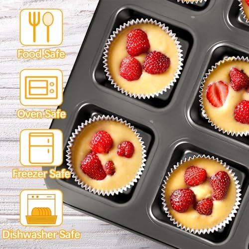 12 Cup Muffin Cupcake Pan, Nonstick Mini Muffin Baking Pan, 12 Cavity