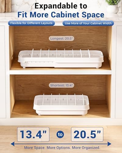 EVERIE Expandable Food Container Lid Organizer, 8 Dividers