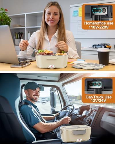 Geveniss Electric Lunch Box for Adults, Heated Lunch Box for Car and