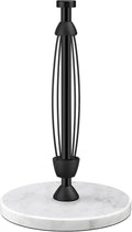 Paper Towel Holder Countertop, Marble Weighted Base, Glossy Black, One-Handed by Awarmhome