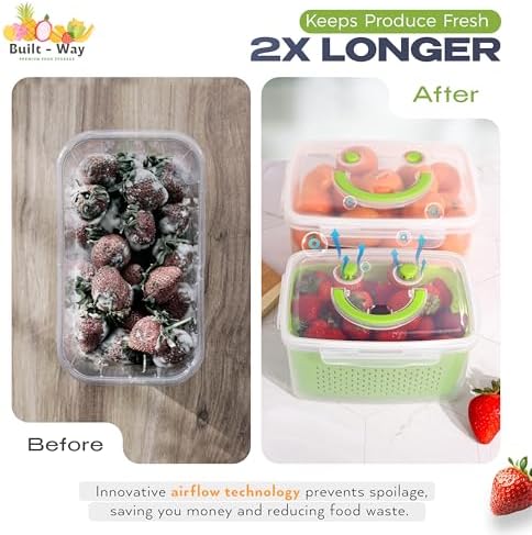 Fruit Storage Containers for Fridge, Set of 4