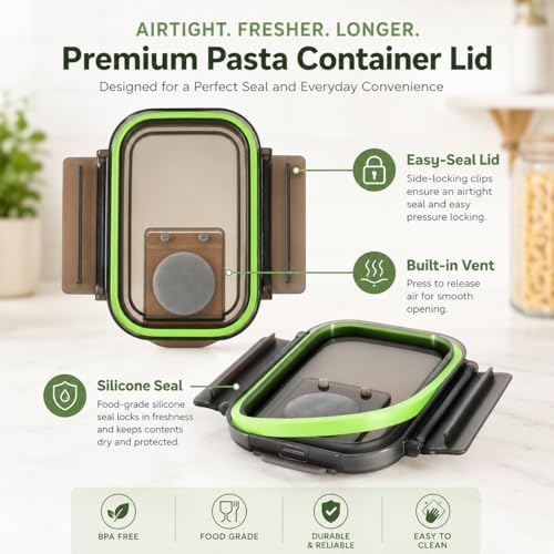 Plastic Pasta Containers, Spaghetti Container Storage, 74oz Set of 3