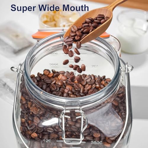 1 Gallon Glass Jars with Airtight Lids, 2 Pack