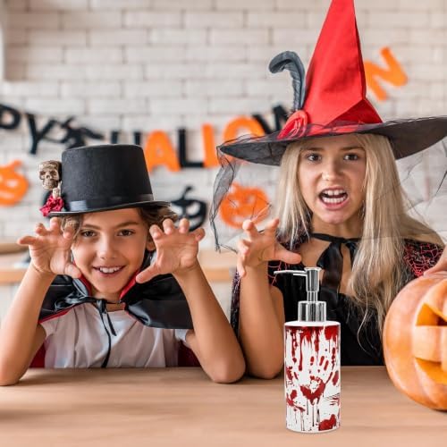 JarThenaAMCS Halloween Soap Dispenser Bloody Handprint Glass Dispenser