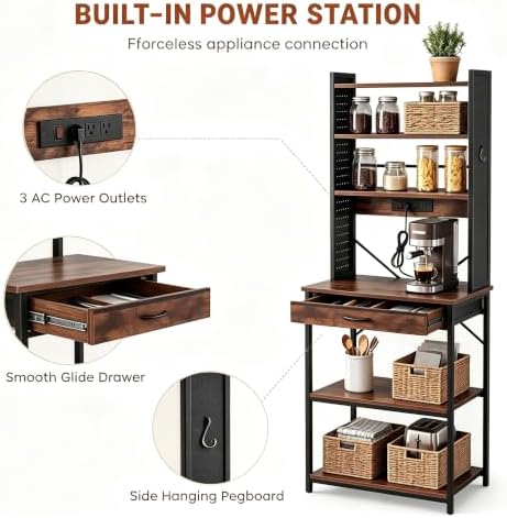 L-Shaped Microwave Stand, Matte Black, 26"