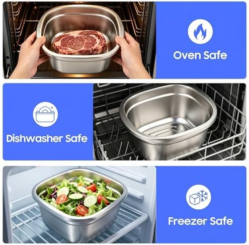 3-Pack 50oz Stainless Steel Salad Bowls