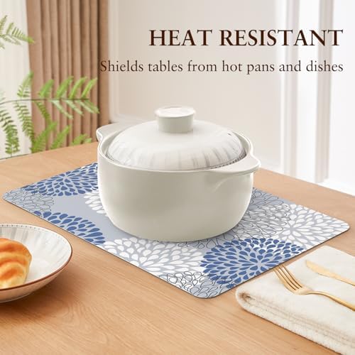 QIYI PU Leather Placemats Set of 6, 12"x18" Waterproof Table Mats
