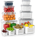 Anysig 8 Pack Fridge Fruit Storage Containers, Removable Colander
