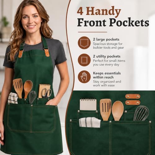 Personalized Apron with Pockets – Gifts for Cooking and Kitchen Lovers
