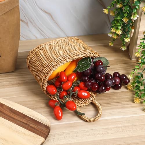 LIOOBO Hanging Wall Baskets: 2pcs Kitchen Storage Woven Washable