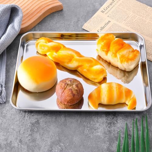 4 Pack Quarter Sheet Pan, Oven Tray, Stainless Steel Baking Sheet Pan