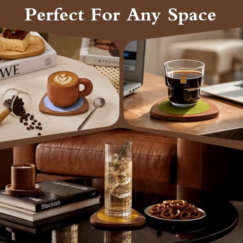 Mid Century Modern Coasters Set of 4, Vintage Retro Absorbent Drink