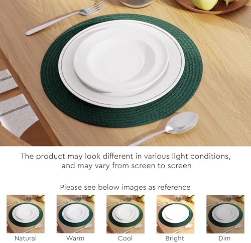 Encasa XO Placemats, Round Cotton Dining Table Mats 13"