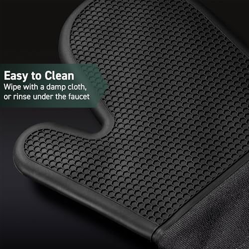 HexClad Silicone Oven Mitts, 2-Pack, Black