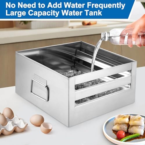 2-Layer Rice Noodle Roll Steamer, Stainless Steel for Home Stove