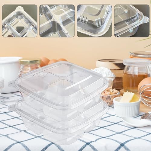 30 Pcs Bento Snack Containers,4 Compartment Meal Prep Lunch Containers