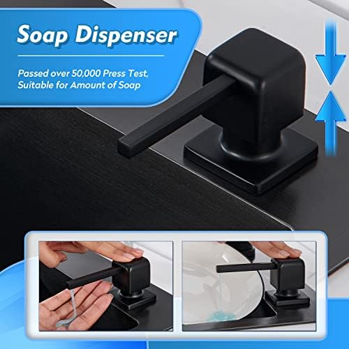 CREA Soap Dispenser for Kitchen Sink, Kitchen Soap Dispenser Black