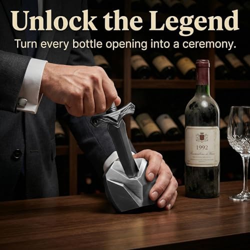 Ah So Wine Opener, Excalibur Sword Wine Corkscrew with Display Base