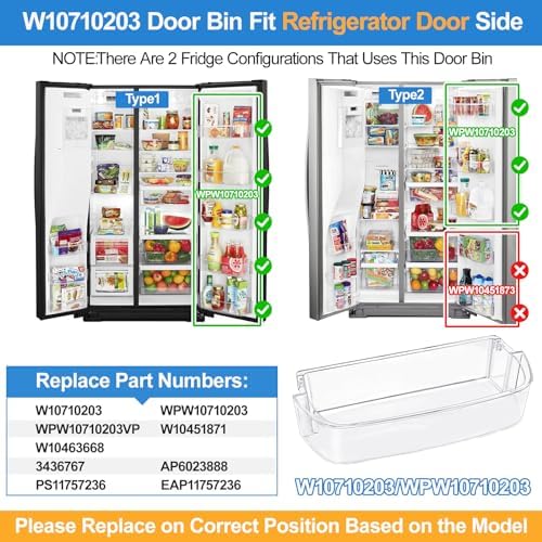 WPW10710203 Refrigerator Door Bin Compatible With Whirlpool Kenmore