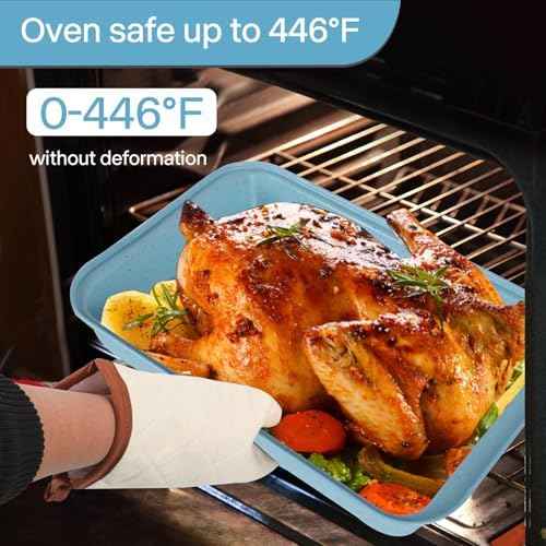 Blue Baking Pans Set, 6-Piece Bakeware Sets Nonstick for Oven