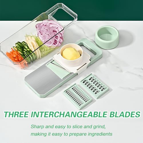 Mandoline Slicer with 3 Stainless Steel Blades